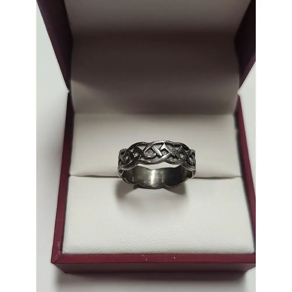 Sterling Silver Band Ring Vintage Size 8